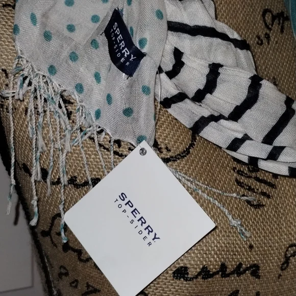 NWT Blue Sperry Lightweight Nautical Scarf, Anchor - Picture 2 of 8